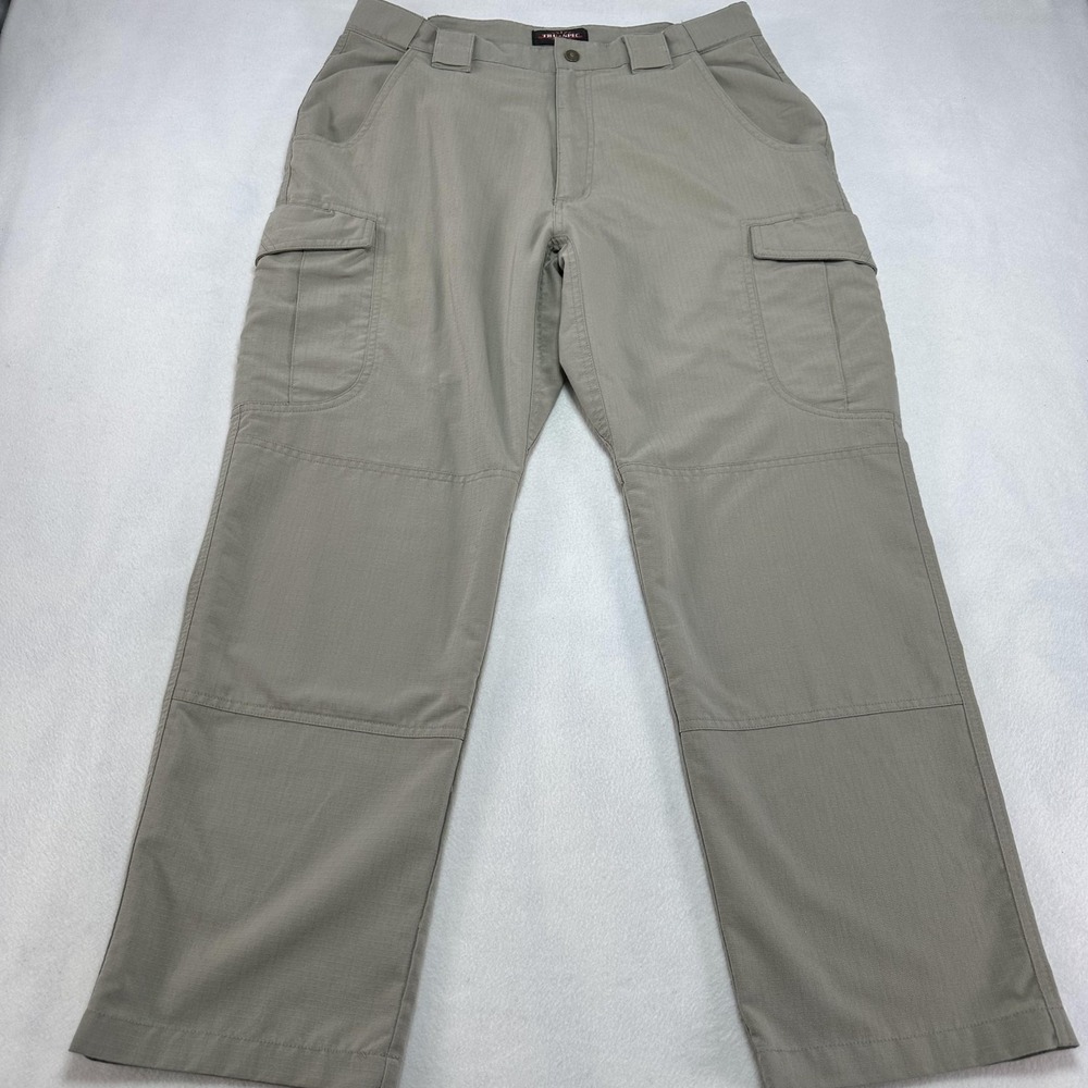 TRU-SPEC Cargo Pants Mens 36x30 Beige Ripstop Tactical Army Workwear TS Logo
